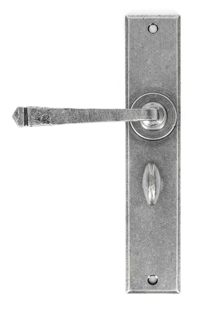 White background image of From The Anvil's Pewter Patina Large Avon Lever Bathroom Set | From The Anvil