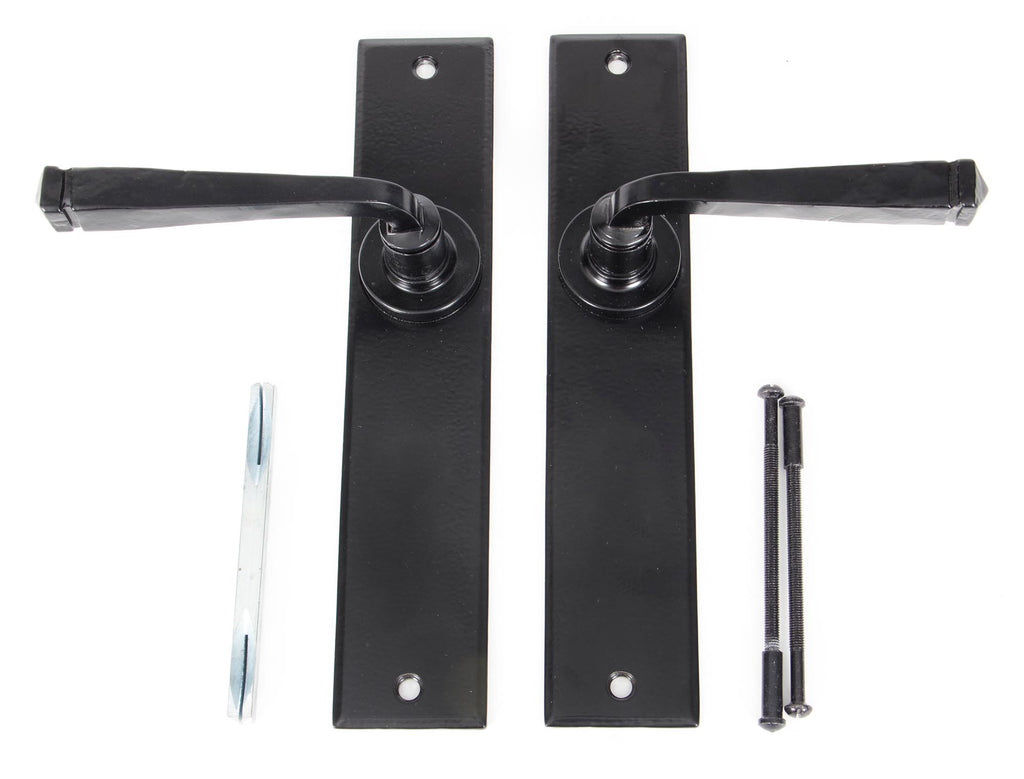 White background image of From The Anvil's Black Large Avon Lever Latch Set | From The Anvil