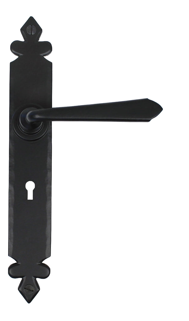 White background image of From The Anvil's Black Cromwell Lever Lock Set | From The Anvil