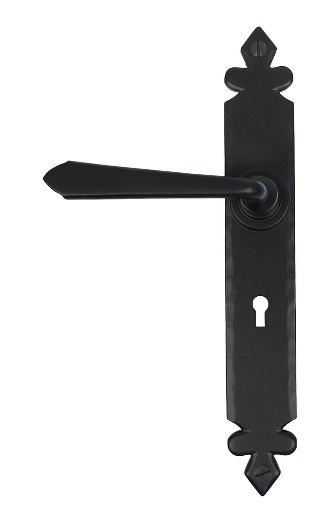 White background image of From The Anvil's Black Cromwell Lever Lock Set | From The Anvil