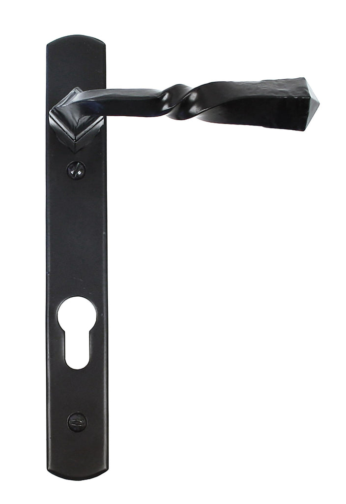 White background image of From The Anvil's Black Narrow Lever Espag. Lock Set | From The Anvil