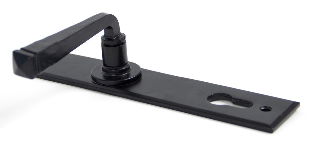 White background image of From The Anvil's Black Avon Lever Espag. Lock Set | From The Anvil