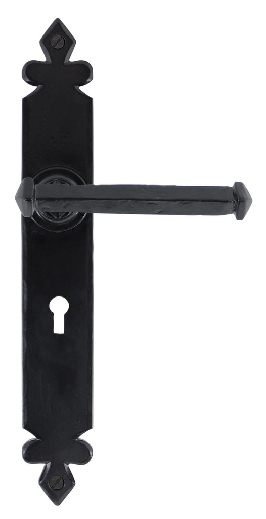 White background image of From The Anvil's Black Tudor Lever Lock Set | From The Anvil