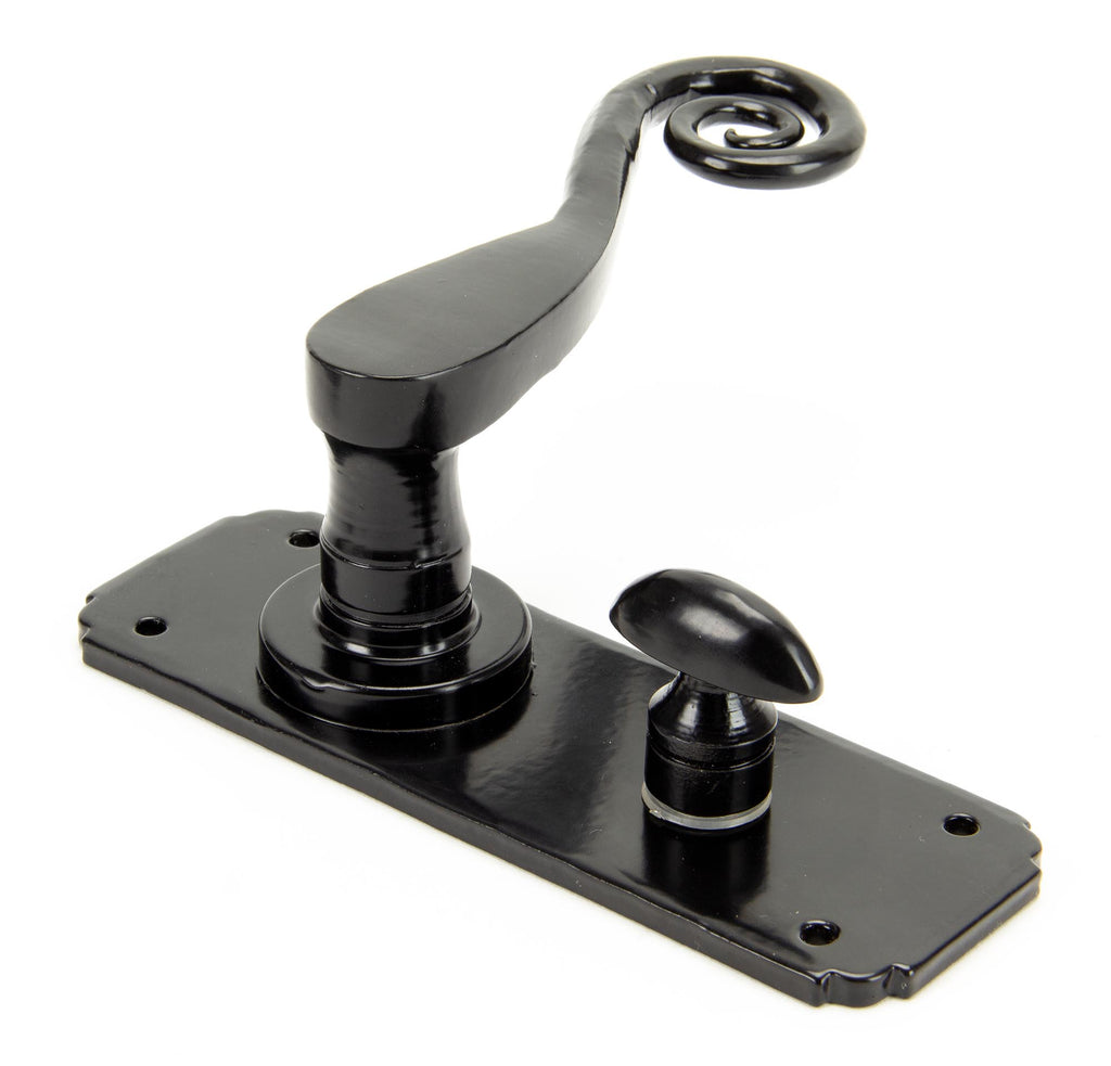White background image of From The Anvil's Black Monkeytail Lever Bathroom Set | From The Anvil