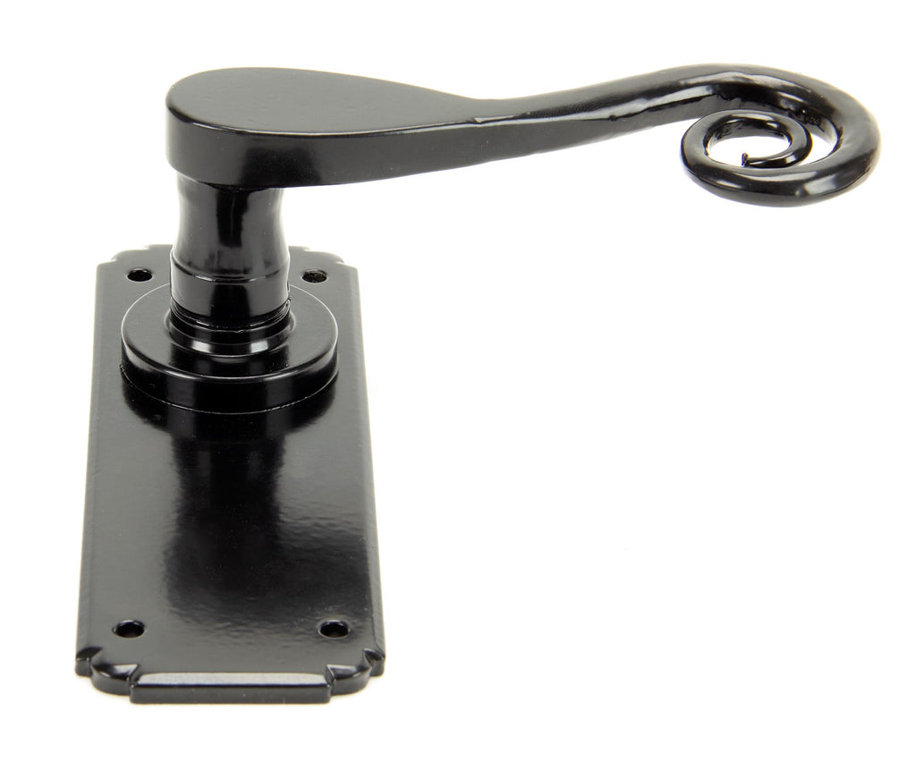 White background image of From The Anvil's Black Monkeytail Lever Latch Set | From The Anvil