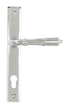 From The Anvil's Polished Chrome Reeded Slimline Lever Espag. Lock Set
