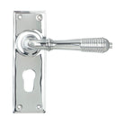 From The Anvil's Polished Chrome Reeded Lever Euro Lock Set