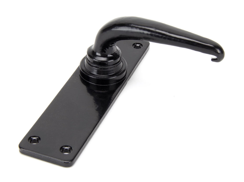 White background image of From The Anvil's Black Smooth Lever Latch Set | From The Anvil