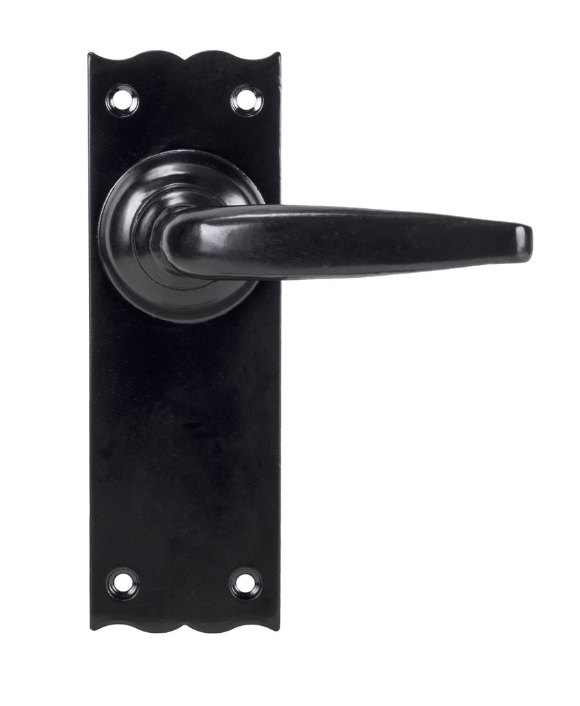 White background image of From The Anvil's Black Oak Lever Latch Set | From The Anvil