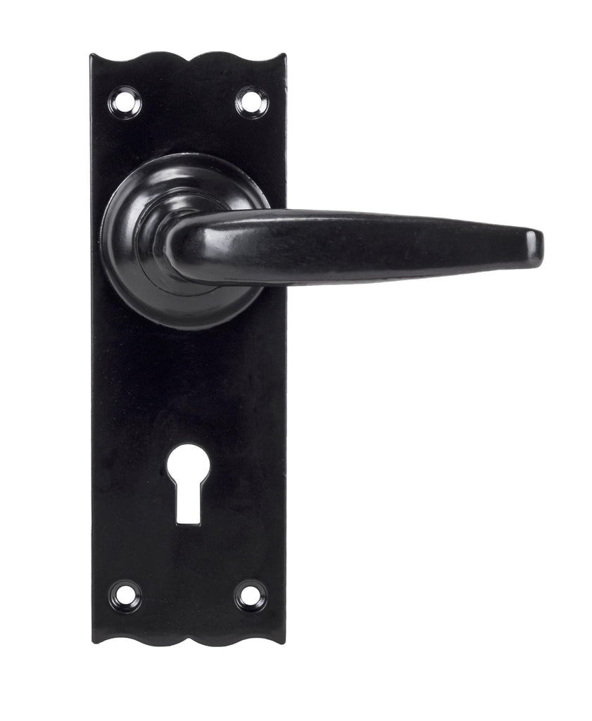 White background image of From The Anvil's Black Oak Lever Lock Set | From The Anvil