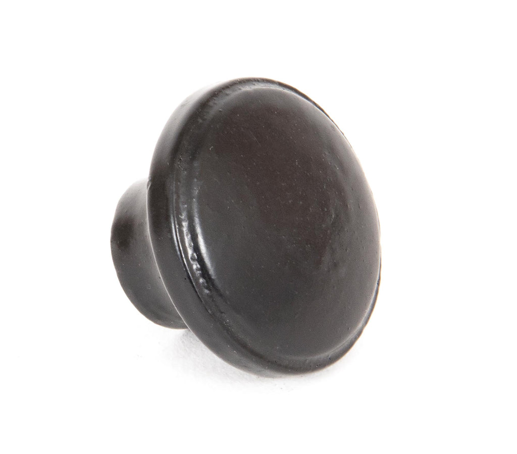 White background image of From The Anvil's Black Ribbed Cabinet Knob | From The Anvil