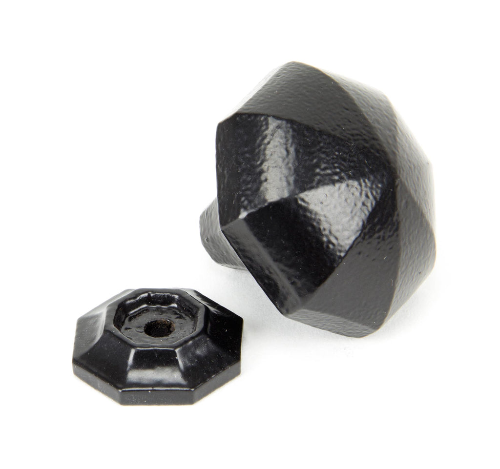 White background image of From The Anvil's Black Octagonal Cabinet Knob | From The Anvil