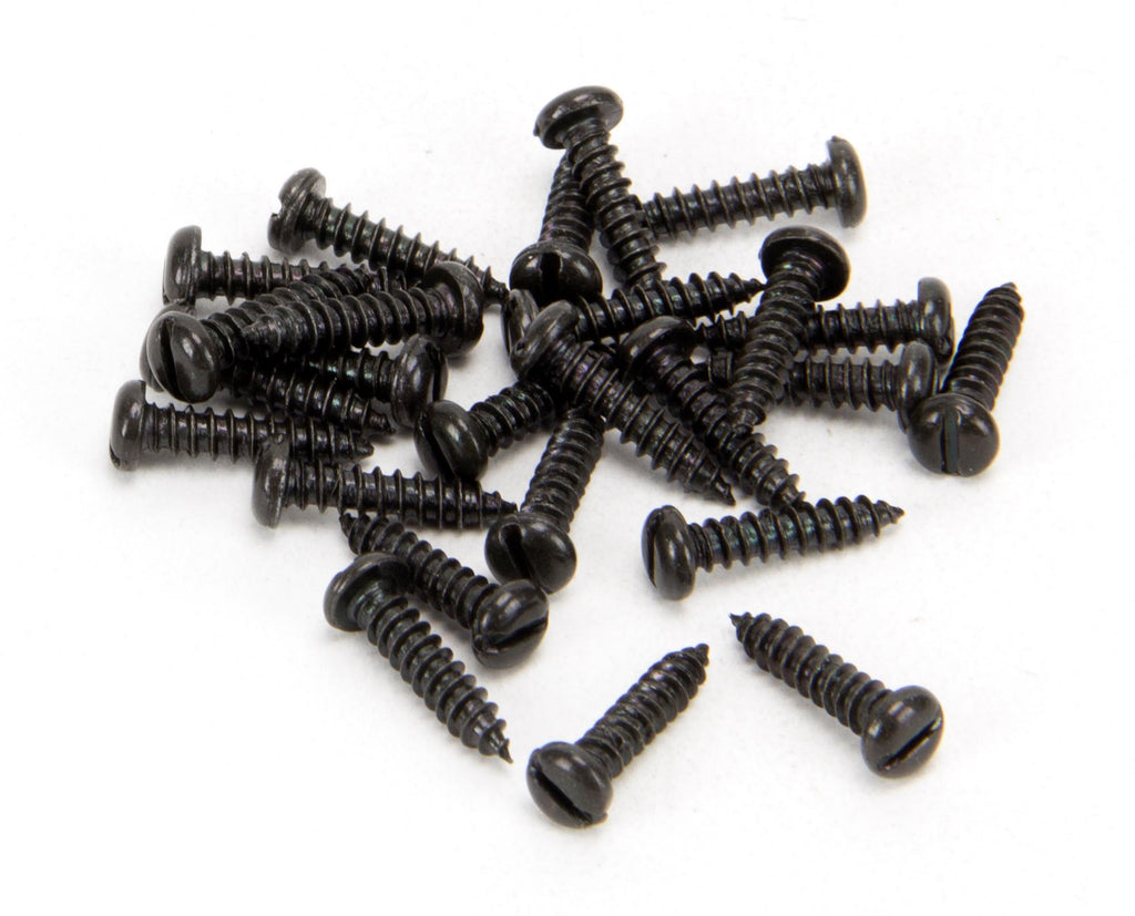 White background image of From The Anvil's Black Round Head Screws (25) | From The Anvil