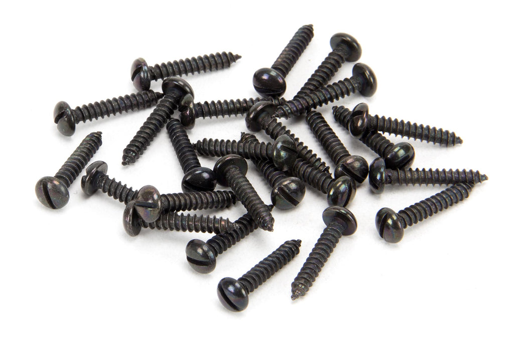 White background image of From The Anvil's Black Round Head Screws (25) | From The Anvil