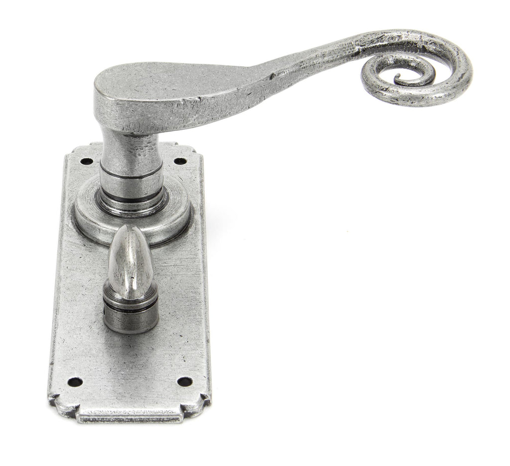White background image of From The Anvil's Pewter Patina Monkeytail Lever Bathroom Set | From The Anvil