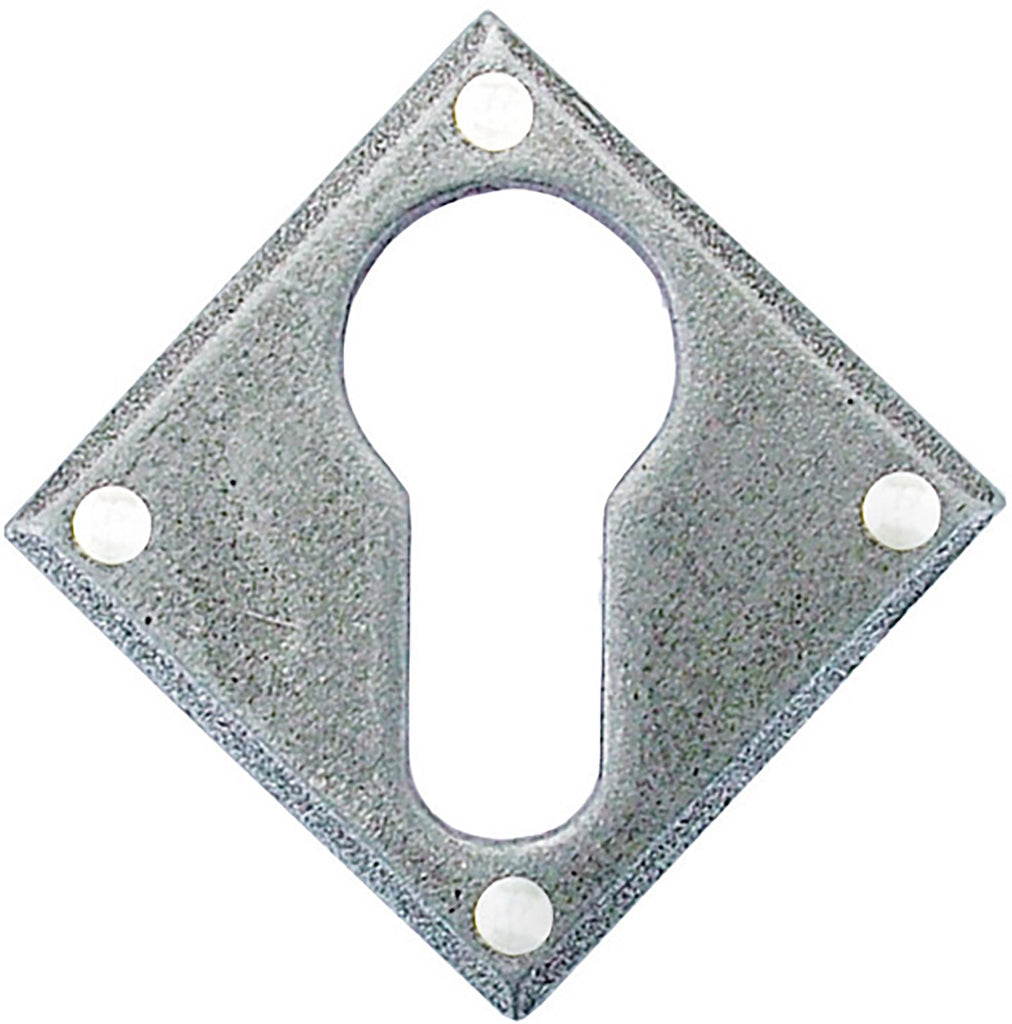 White background image of From The Anvil's Pewter Patina Diamond Euro Escutcheon | From The Anvil