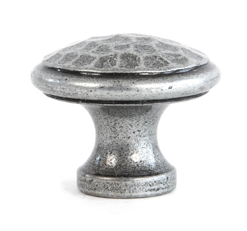 White background image of From The Anvil's Pewter Patina Hammered Cabinet Knob | From The Anvil