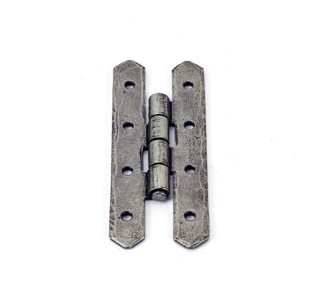 White background image of From The Anvil's Pewter Patina H Hinge (pair) | From The Anvil