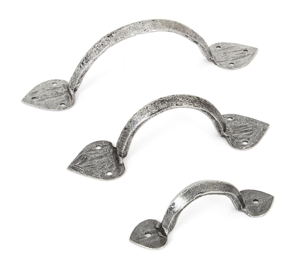 White background image of From The Anvil's Pewter Patina Gothic D Handle | From The Anvil
