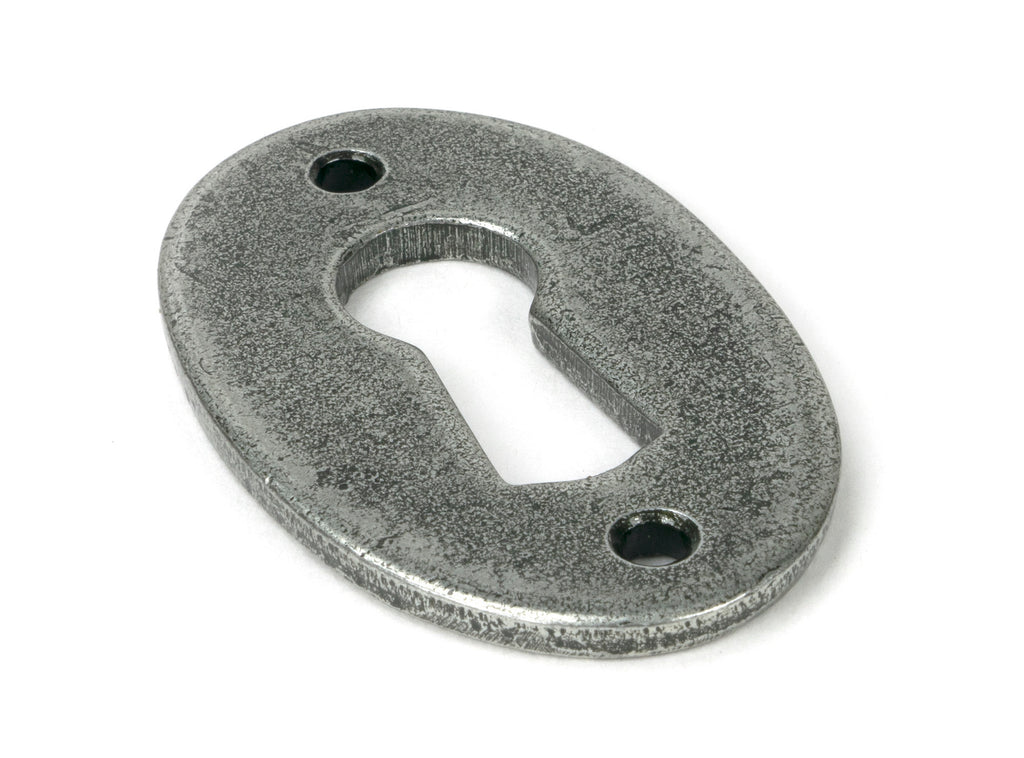 White background image of From The Anvil's Pewter Patina Oval Escutcheon | From The Anvil