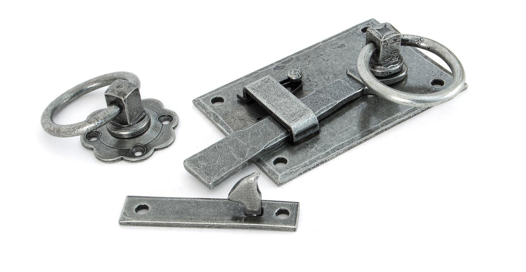 White background image of From The Anvil's Pewter Patina Cottage Latch | From The Anvil