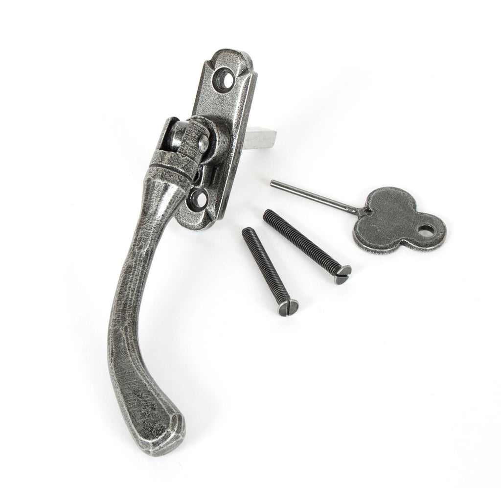 White background image of From The Anvil's Pewter Patina Locking Peardrop Espag | From The Anvil