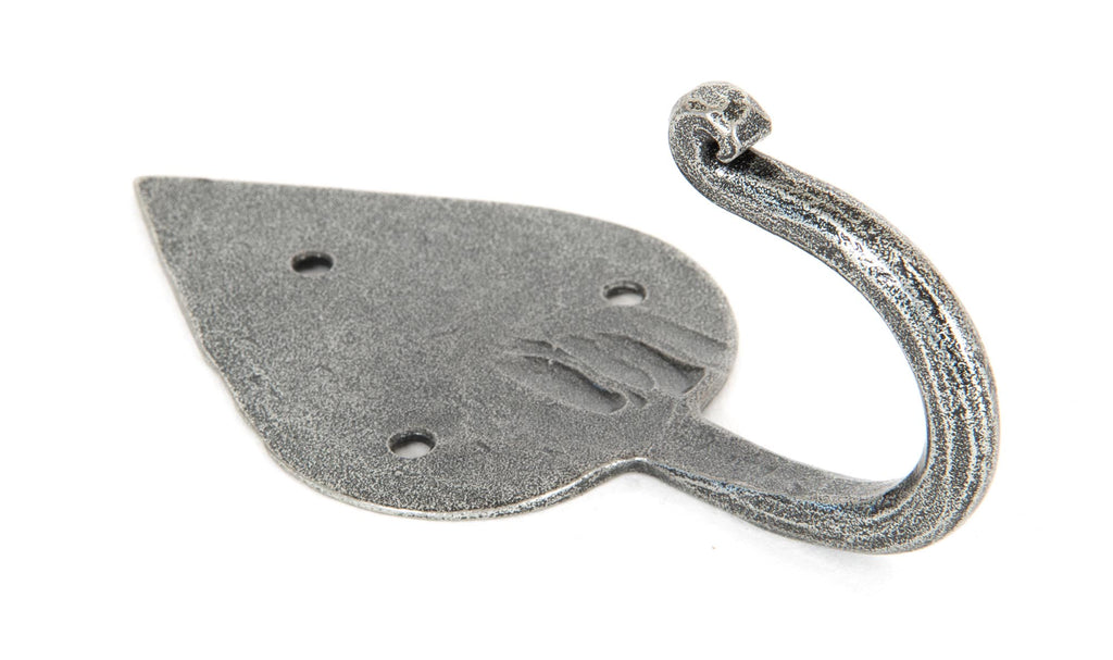White background image of From The Anvil's Pewter Patina Gothic Coat Hook | From The Anvil