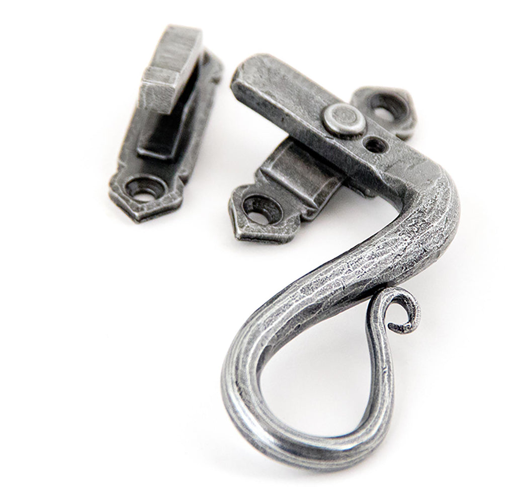 White background image of From The Anvil's Pewter Patina Locking Shepherd's Crook Fastener | From The Anvil