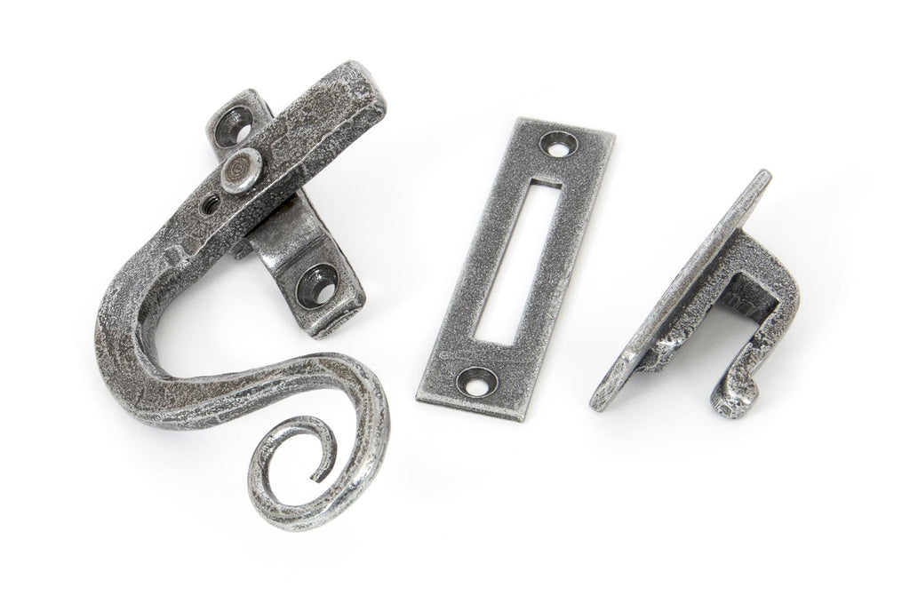 White background image of From The Anvil's Pewter Patina Locking Monkeytail Fastener | From The Anvil