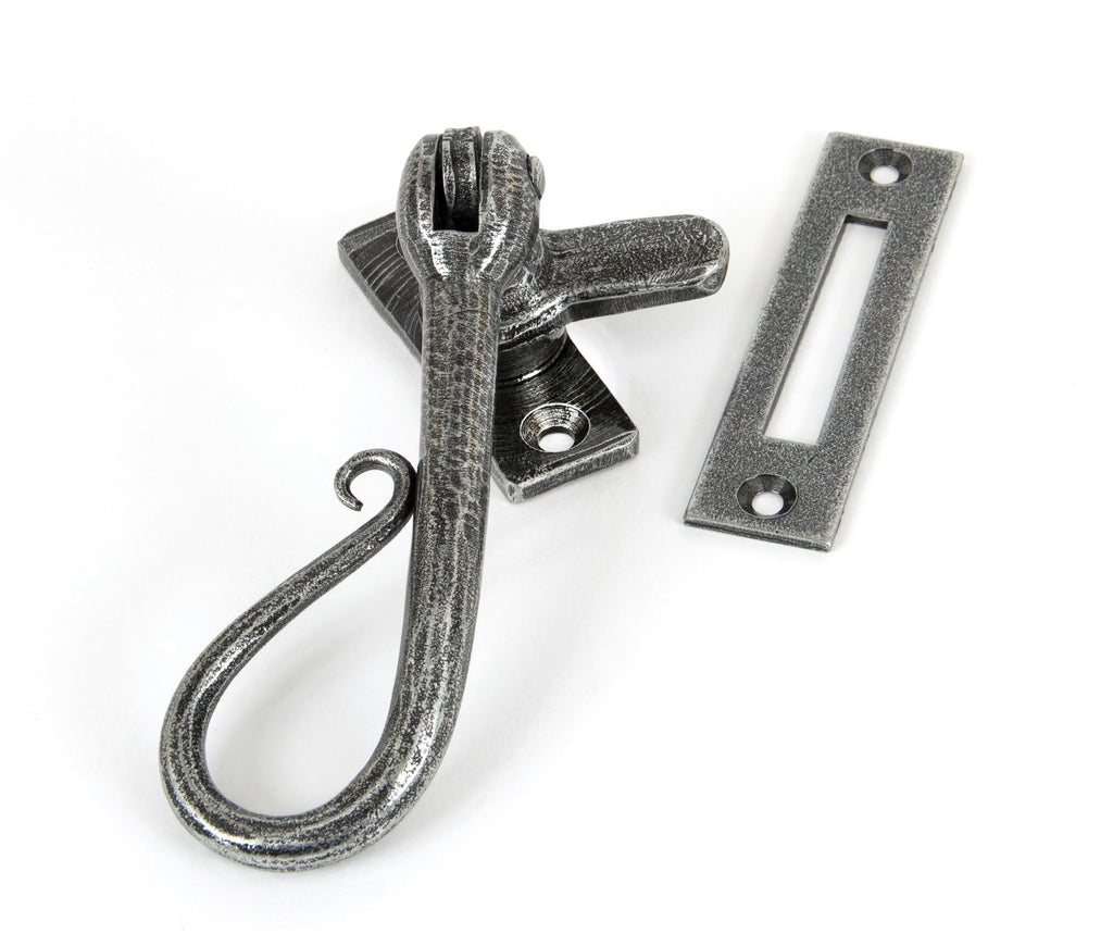 White background image of From The Anvil's Pewter Patina Shepherd's Crook Fastener | From The Anvil