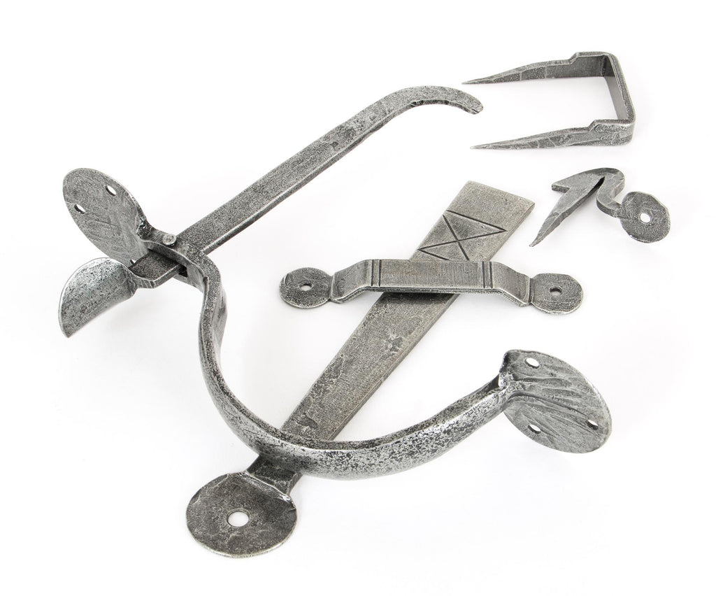 White background image of From The Anvil's Pewter Patina Bean Thumblatch | From The Anvil