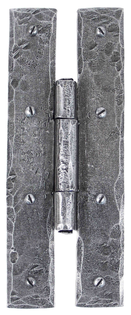 White background image of From The Anvil's Pewter Patina H Hinge (pair) | From The Anvil