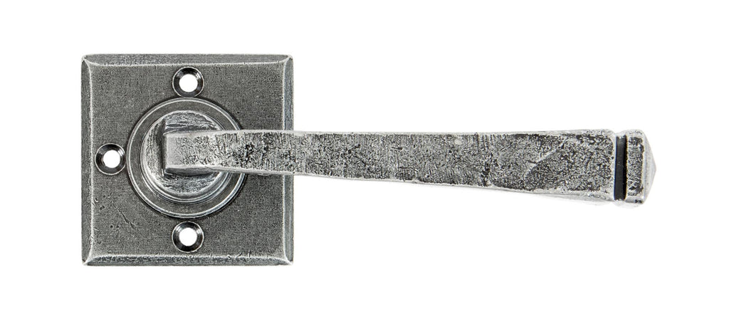 White background image of From The Anvil's Pewter Patina Avon Lever on Rose Set (Unsprung) | From The Anvil