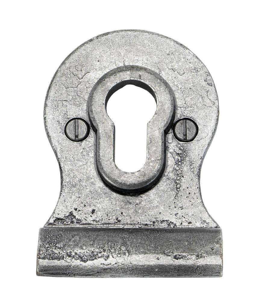 White background image of From The Anvil's Pewter Patina Euro Door Pull | From The Anvil