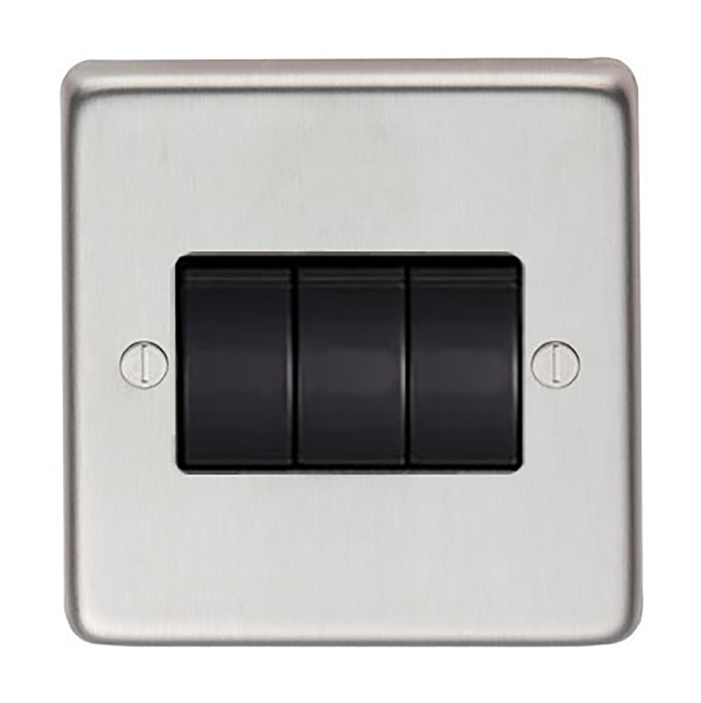 White background image of From The Anvil's Satin Stainless Steel 10 Amp Switched Socket | From The Anvil