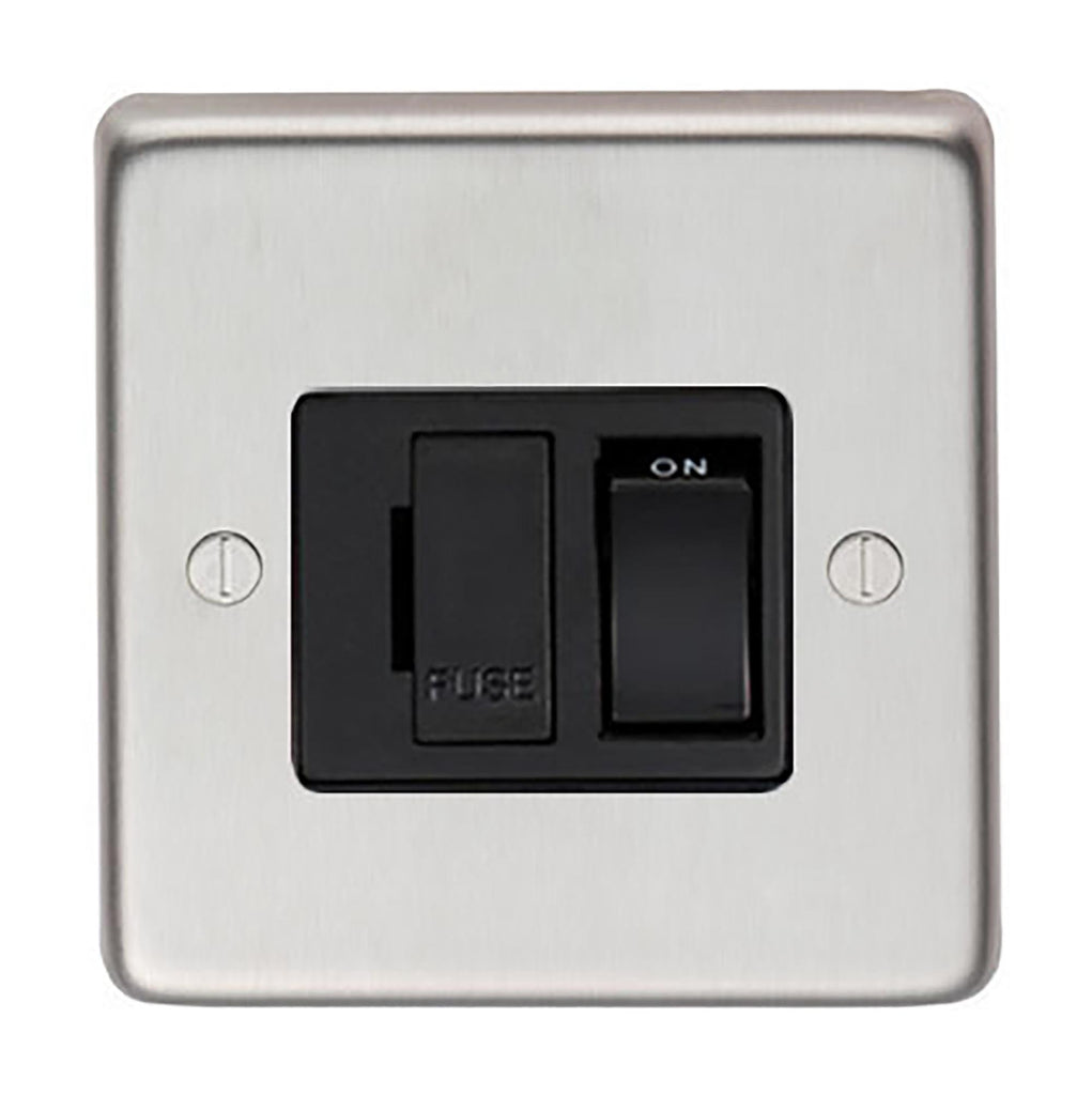 White background image of From The Anvil's Satin Stainless Steel 13 Amp Fused Switch | From The Anvil