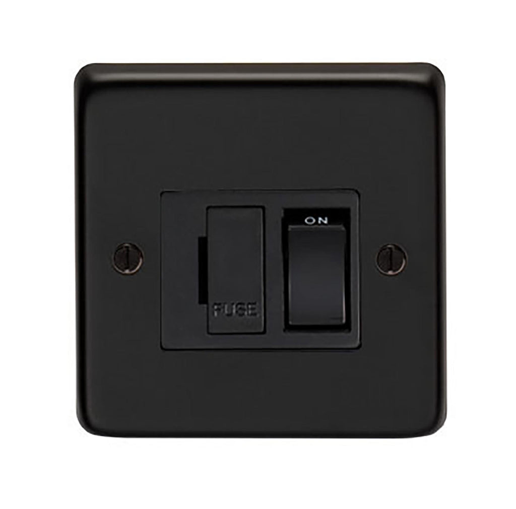 White background image of From The Anvil's Matt Black 13 Amp Fused Switch | From The Anvil
