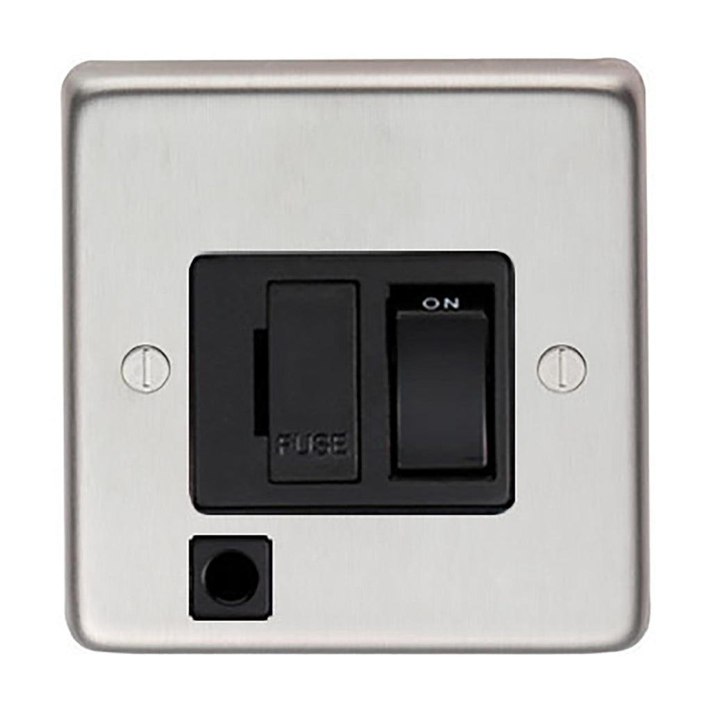 White background image of From The Anvil's Satin Stainless Steel 13 Amp Fused Switch + Flex | From The Anvil