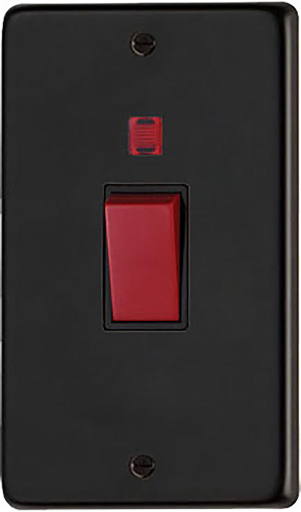 White background image of From The Anvil's Matt Black Double Plate Cooker Switch | From The Anvil