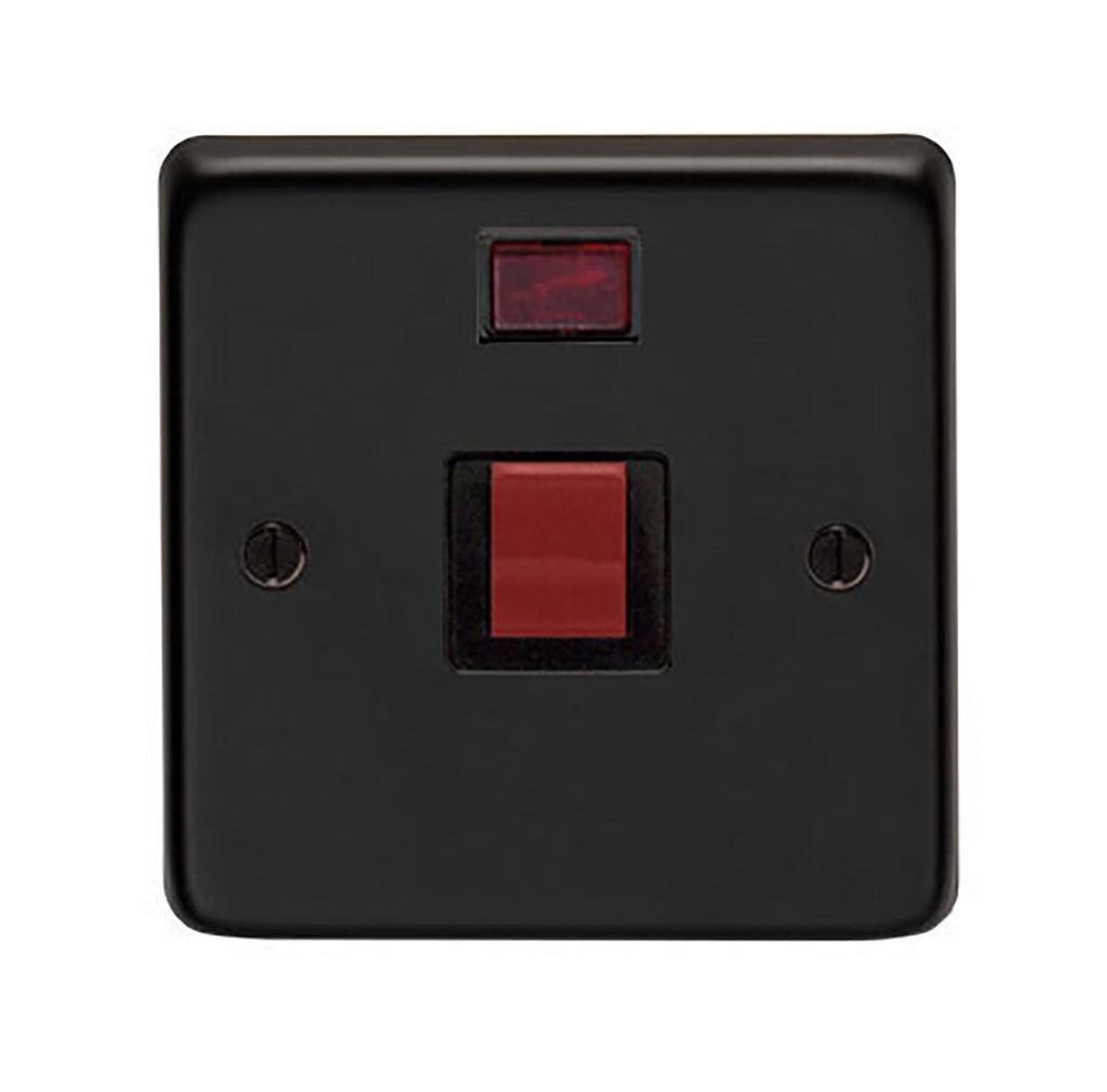 White background image of From The Anvil's Matt Black Single Plate Cooker Switch | From The Anvil