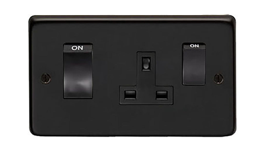 White background image of From The Anvil's Matt Black 45 Amp Switch & Socket | From The Anvil