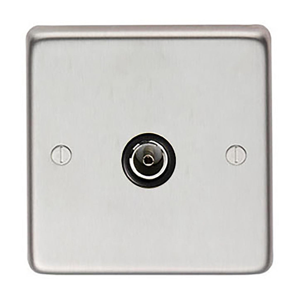 White background image of From The Anvil's Satin Stainless Steel TV Socket | From The Anvil