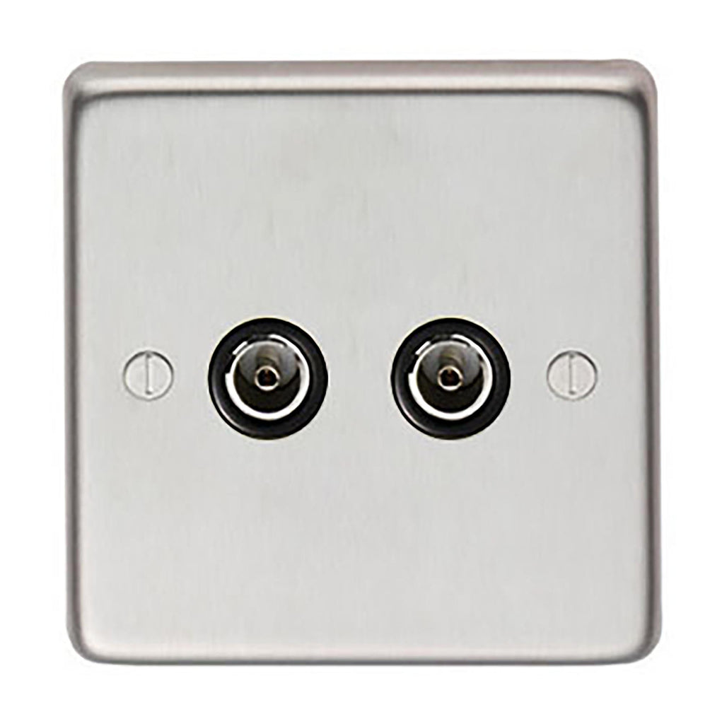 White background image of From The Anvil's Satin Stainless Steel TV Socket | From The Anvil