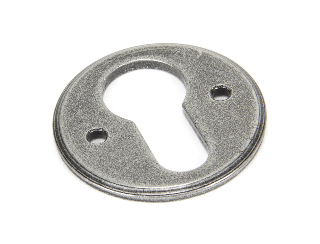 White background image of From The Anvil's Pewter Patina Regency Euro Escutcheon | From The Anvil