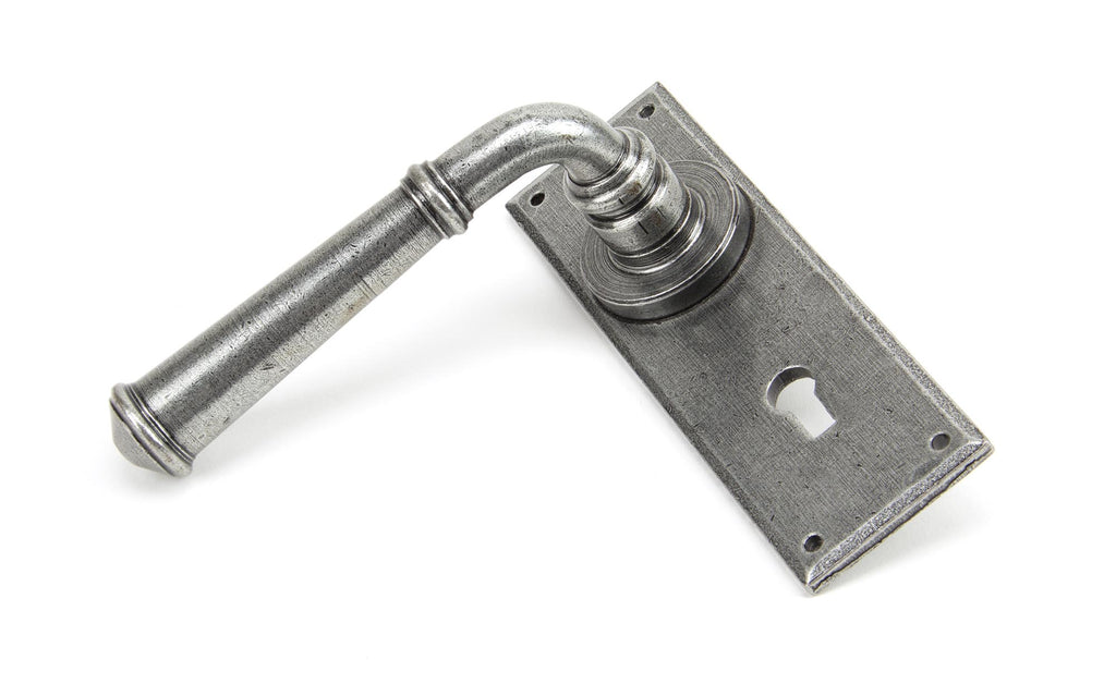 White background image of From The Anvil's Pewter Patina Regency Lever Lock Set | From The Anvil