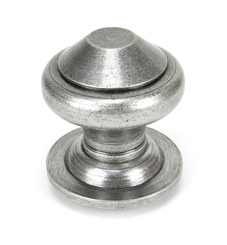 White background image of From The Anvil's Pewter Patina Regency Centre Door Knob | From The Anvil
