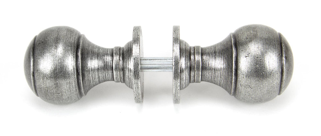 White background image of From The Anvil's Pewter Patina Regency Mortice/Rim Knob Set | From The Anvil