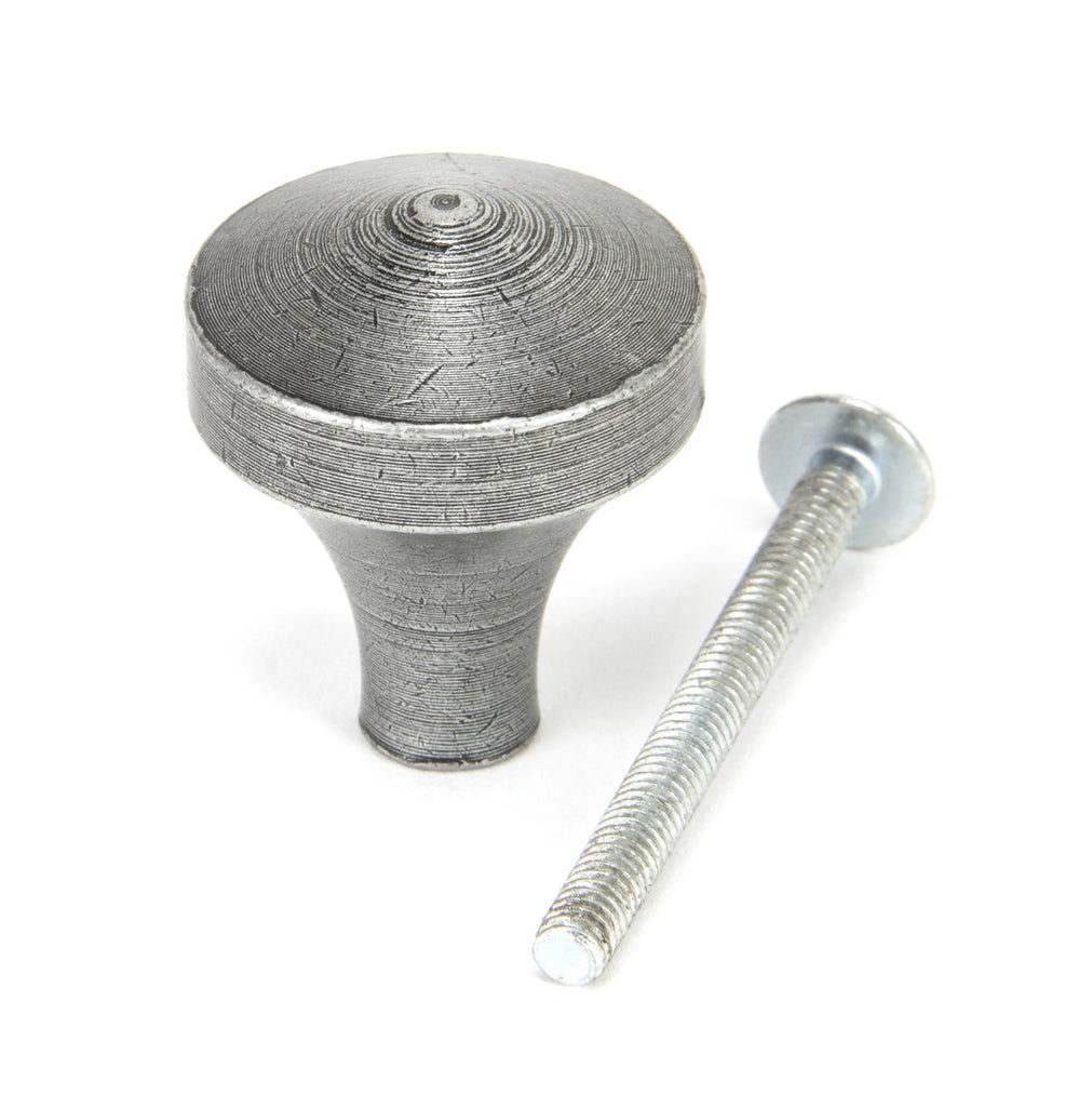 White background image of From The Anvil's Pewter Patina Shropshire Cabinet Knob | From The Anvil