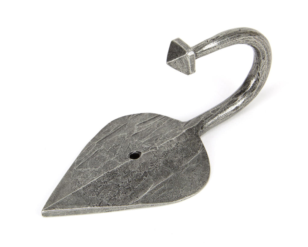 White background image of From The Anvil's Pewter Patina Shropshire Coat Hook | From The Anvil