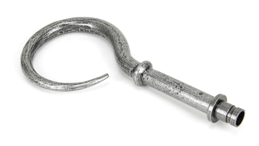 White background image of From The Anvil's Pewter Patina Hook Curtain Finial (pair) | From The Anvil